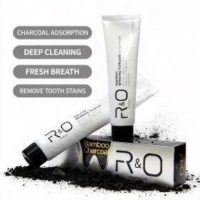 R&O Bamboo Charcoal Whitening Toothpaste - Made in USA - Natural Deep Cleaning Oral Care - Buy More & Save (3.5oz)