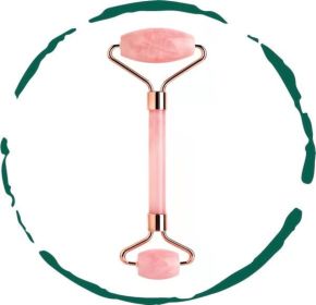 Authentic Rose Quartz Facial Roller for Face & Neck | Natural Stone Cooling Massager to Reduce Puffiness, Boost Circulation & Enhance Skin Glow